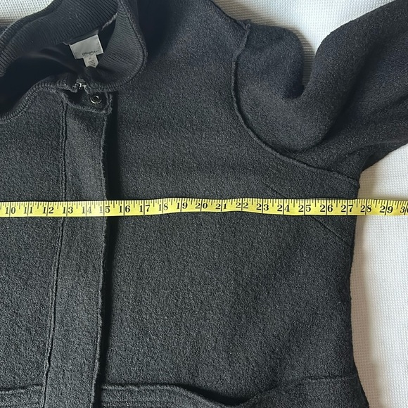 HALOGEN Wool Viscose Blend Black Zip/Snap Closure Stand Up Collar Coat Size 2XL - Picture 10 of 11